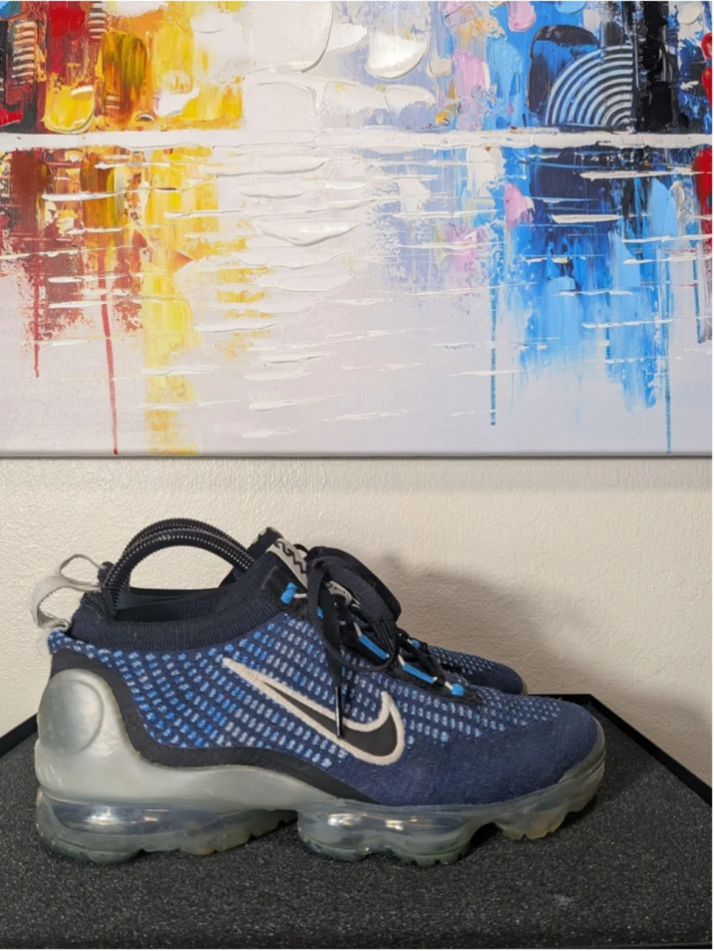Nike Air VaporMax 2021 Flyknit Shoes Youth Size 5.5Y Blue Sneakers DZ5314-400